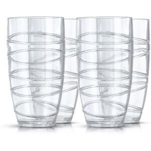(Clear) LIVIVO Set of 4 Plastic Drinking Tumblers (Clear) LIVIVO Set of 4 Plastic Drinking Tumblers