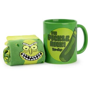 Rick And Morty Mug and Sock Gift Set (Mens Green) Rick And Morty Mug and Sock Gift Set (Mens Green)