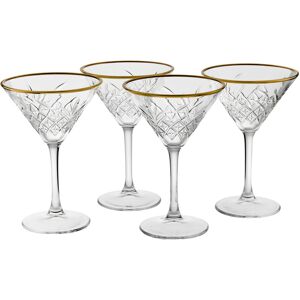 Queensway Home & Dinning (Set of 4) Timeless Martini Glass with Gold Rim Sets Tall Drinks Glassware Queensway Home & Dinning (Set of 4) Timeless Martini Glass with Gold Rim Sets Tall Drinks Glassware