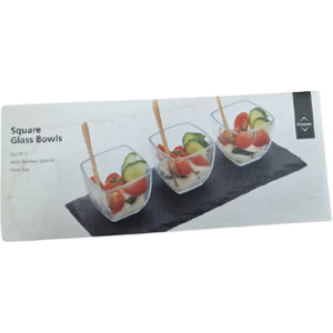 Premier Housewares Set Of 3 Square Glass Bowls Dishwasher Safe Premier Housewares Set Of 3 Square Glass Bowls Dishwasher Safe