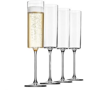 Unbranded Glass Champagne 4 Pack 6-ounce Champagne Glasses 4pc Set, Premium Square Edge Bl Unbranded Glass Champagne 4 Pack 6-ounce Champagne Glasses 4pc Set, Premium Square Edge Bl