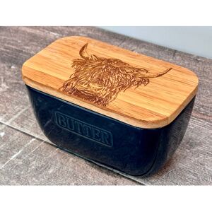 Hampton Homeware Highland Cow Blue Butter Dish Hampton Homeware Highland Cow Blue Butter Dish
