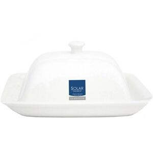 DUNLEVY White Porcelain Butter Dish With Lid Cover Butter Storage Serving Tray Container DUNLEVY White Porcelain Butter Dish With Lid Cover Butter Storage Serving Tray Container