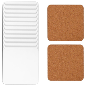 TAUOH 40 Pcs Sublimation Square Coasters - 4x4in MDF Hardboard with Cork Back, Blank D TAUOH 40 Pcs Sublimation Square Coasters - 4x4in MDF Hardboard with Cork Back, Blank D
