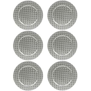URBN Living (6x Silver Mosaic Weave) 33cm Charger Plates Set Silver Gold 3D Placemats Box Mo URBN Living (6x Silver Mosaic Weave) 33cm Charger Plates Set Silver Gold 3D Placemats Box Mo