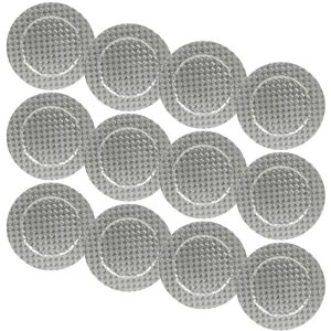 URBN Living (12x Silver Mosaic Weave) 33cm Charger Plates Set Silver Gold 3D Placemats Box M URBN Living (12x Silver Mosaic Weave) 33cm Charger Plates Set Silver Gold 3D Placemats Box M