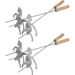 Unbranded 4pcs Funny Man Woman Roasting Sticks Wood Handle Metal Barbecue Sticks Barbecue Unbranded 4pcs Funny Man Woman Roasting Sticks Wood Handle Metal Barbecue Sticks Barbecue