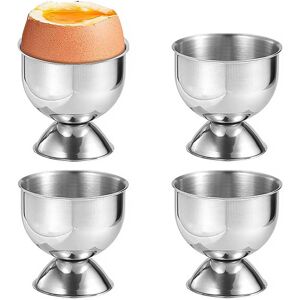 GEEZY 4 Pcs Stainless Steel Egg Cups Kitchen Breakfast Soft Boiled Egg Holder St GEEZY 4 Pcs Stainless Steel Egg Cups Kitchen Breakfast Soft Boiled Egg Holder St