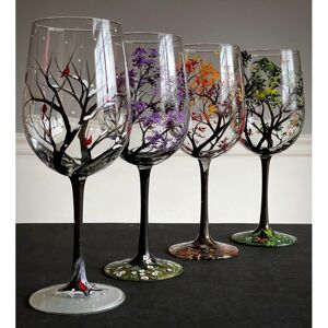 Unbranded (Autumn 1pc) Four Seasons Tree Wine Glasses Spring Summer Winter Fall Set Of Fou Unbranded (Autumn 1pc) Four Seasons Tree Wine Glasses Spring Summer Winter Fall Set Of Fou