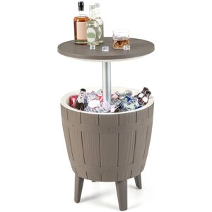Costway 37L Cooler Bar Table Outdoor Cooler Side Table w/ Telescopic Tabletop Costway 37L Cooler Bar Table Outdoor Cooler Side Table w/ Telescopic Tabletop