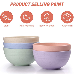 Spactz 10 PCS 12cm Cereal Bowls Wheat Straw Unbreakable Reusable Bowlad Bowl Soup Noodl Spactz 10 PCS 12cm Cereal Bowls Wheat Straw Unbreakable Reusable Bowlad Bowl Soup Noodl