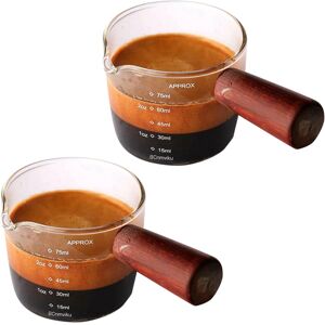 Tlily 2X Glass Measuring Cup Espresso Shot Glass 75ML Triple Pitcher Barista Single Sp Tlily 2X Glass Measuring Cup Espresso Shot Glass 75ML Triple Pitcher Barista Single Sp