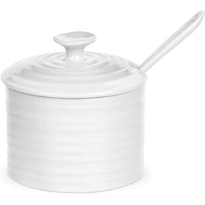 Portmeirion Sophie Conran White Conserve Pot with Spoon 4.5 Inch Condiment Jar Portmeirion Sophie Conran White Conserve Pot with Spoon 4.5 Inch Condiment Jar