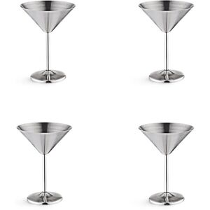 Tlily Stainless Steel Martini Glasses 4, 8 Oz Metal Cocktail Glasses, Unbreakable, Dur Tlily Stainless Steel Martini Glasses 4, 8 Oz Metal Cocktail Glasses, Unbreakable, Dur