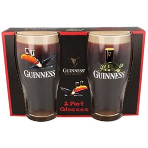 Guinness Official Merchandise Tortoise/Toucan Gilroy 2 Pint Glass Set Transparent Guinness Official Merchandise Tortoise/Toucan Gilroy 2 Pint Glass Set Transparent