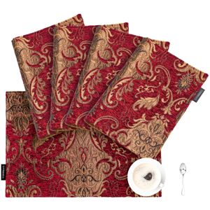 STEEL MILL AND CO. Loom and Mill Luxury Damask Placemats Set of 4 Vintage Jacquard Cheni STEEL MILL AND CO. Loom and Mill Luxury Damask Placemats Set of 4 Vintage Jacquard Cheni