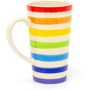 Carousel Hand Painted Tall Rainbow Mug Rainbow Stripe Ceramic Tall Latte Coffee Mug L Carousel Hand Painted Tall Rainbow Mug Rainbow Stripe Ceramic Tall Latte Coffee Mug L