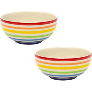 Carousel Set Of 2 Hand-painted Rainbow Bowl Pack Of 2 Round Ceramic Kitchen Cereal Bowl Carousel Set Of 2 Hand-painted Rainbow Bowl Pack Of 2 Round Ceramic Kitchen Cereal Bowl
