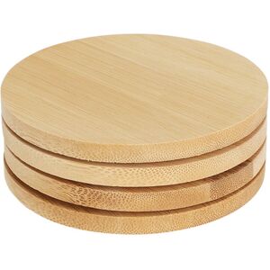 Carousel Set of 4 Round Bamboo Coasters 4-piece Kitchen Dining Table Coasters Wooden Carousel Set of 4 Round Bamboo Coasters 4-piece Kitchen Dining Table Coasters Wooden