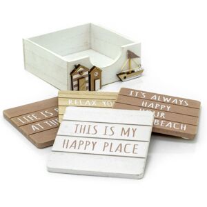 Carousel Set Of 4 Seashore Wooden Coaster With Holder Nautical Drinks Coasters With Quo Carousel Set Of 4 Seashore Wooden Coaster With Holder Nautical Drinks Coasters With Quo