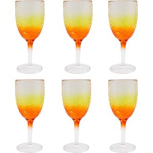 Carousel Home Pack of 6 Orange Ombre Plastic Wine Glass Set of 6 Plastic Wine Glass Goblet G Carousel Home Pack of 6 Orange Ombre Plastic Wine Glass Set of 6 Plastic Wine Glass Goblet G