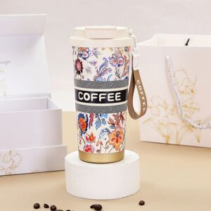 Unbranded (White&colorful flower) 316 Stainless Steel Coffee Mug High-Performance Insulate Unbranded (White&colorful flower) 316 Stainless Steel Coffee Mug High-Performance Insulate