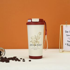 Unbranded (Red) Lily of the Valley Pattern 316 Stainless Steel Coffee Mug High-Capacity In Unbranded (Red) Lily of the Valley Pattern 316 Stainless Steel Coffee Mug High-Capacity In