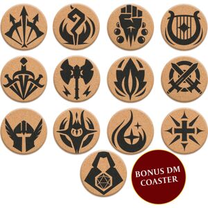Lynx HQ Cork DND Coasters Set of 12 Class 1 DM Icon Coasters Great Nerdy Gift for D Lynx HQ Cork DND Coasters Set of 12 Class 1 DM Icon Coasters Great Nerdy Gift for D