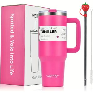 BGHONE (Rose Pink, 40oz/1182ML) Tumbler with Lid And Steel Straw and Straw brush and St BGHONE (Rose Pink, 40oz/1182ML) Tumbler with Lid And Steel Straw and Straw brush and St