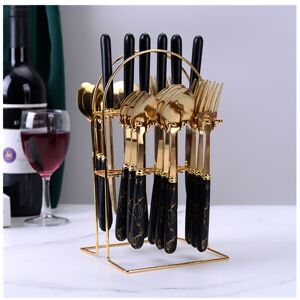 winwin (Black) Ceramic Stainless Steel Cutlery Sets Of 24 Pieces winwin (Black) Ceramic Stainless Steel Cutlery Sets Of 24 Pieces