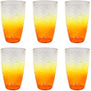 Carousel Home Pack of 6 Large Orange Ombre Plastic Tumbler Reusable Picnic Drinking Glass Carousel Home Pack of 6 Large Orange Ombre Plastic Tumbler Reusable Picnic Drinking Glass
