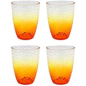Carousel Home Pack of 4 Orange Ombre Embossed Plastic Tumbler Reusable Picnic Drinking Glass Carousel Home Pack of 4 Orange Ombre Embossed Plastic Tumbler Reusable Picnic Drinking Glass