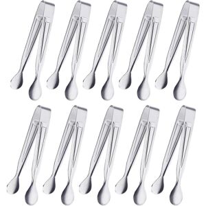konhill (As show, One size) 10 Pcs Mini Serving Tongs, 4Inch Rose Stainless Steel Sugar konhill (As show, One size) 10 Pcs Mini Serving Tongs, 4Inch Rose Stainless Steel Sugar