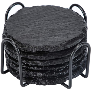 Exogio Stone Coaster 10cm Round Glass with Practical Stand Exogio Stone Coaster 10cm Round Glass with Practical Stand