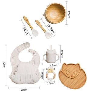 Maxpower (7pcs Marble set-02) Wooden Dinner Plate Feeding Supplies Bamboo Baby Tableware Maxpower (7pcs Marble set-02) Wooden Dinner Plate Feeding Supplies Bamboo Baby Tableware