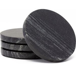 Dorstigesteen Thirstystone 4 Pack Natural Black Marble Round Coasters 4.5"" Diameter Dorstigesteen Thirstystone 4 Pack Natural Black Marble Round Coasters 4.5"" Diameter