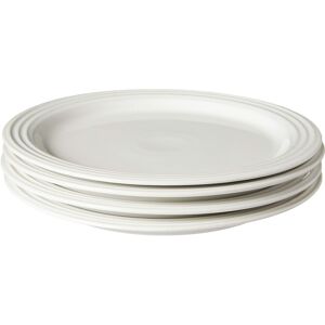 Le Creuset Stoneware Set of 4 Dinner Plates 10.5"" each White Le Creuset Stoneware Set of 4 Dinner Plates 10.5"" each White