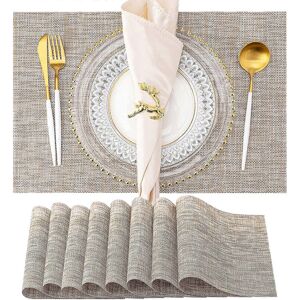 konhill (As show, One size) Dining Table Placemats Caramel Set of 8 Indoor/Outdoor Washa konhill (As show, One size) Dining Table Placemats Caramel Set of 8 Indoor/Outdoor Washa