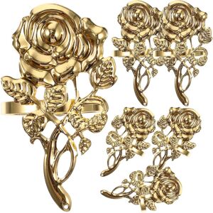 Kricely (As show, One size) 6pcs Rose Napkin Rings Metal Napkin Rings Western Restaurant Kricely (As show, One size) 6pcs Rose Napkin Rings Metal Napkin Rings Western Restaurant