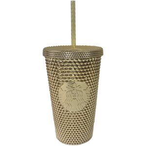 Starbucks Gold Studded Tumbler 2022 Fall Winter Holiday Bling 16 oz - Grande Starbucks Gold Studded Tumbler 2022 Fall Winter Holiday Bling 16 oz - Grande