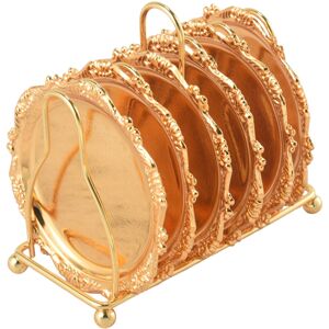 Torribaly Series 6 Piece Drink Coaster Decorative Frame Non-Slip Metal Desktop Display Wit Torribaly Series 6 Piece Drink Coaster Decorative Frame Non-Slip Metal Desktop Display Wit