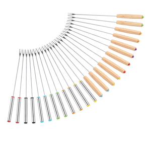 Kopinma 24 Pack Stainless Steel Fondue Forks, 12 Wood Handles and Handles, Heat Resistan Kopinma 24 Pack Stainless Steel Fondue Forks, 12 Wood Handles and Handles, Heat Resistan