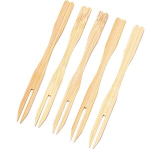 Tlily 500Pcs Bamboo Appetizer Forks, 3.5 Inch Mini Forks ,Disposable Wooden Small Frui Tlily 500Pcs Bamboo Appetizer Forks, 3.5 Inch Mini Forks ,Disposable Wooden Small Frui
