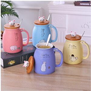 Unbranded (purple) Cup Cat Heatresistant Color Cartoon With Lid Cup Kitten Coffee Mug Milk Unbranded (purple) Cup Cat Heatresistant Color Cartoon With Lid Cup Kitten Coffee Mug Milk