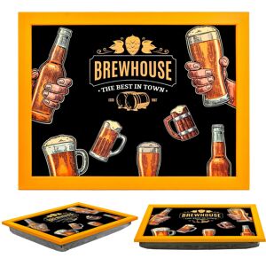 (Brewhouse) GEEZY Large Wooden Bean Bag Cushioned Lap Tray - 44 x 34cm (Brewhouse) GEEZY Large Wooden Bean Bag Cushioned Lap Tray - 44 x 34cm