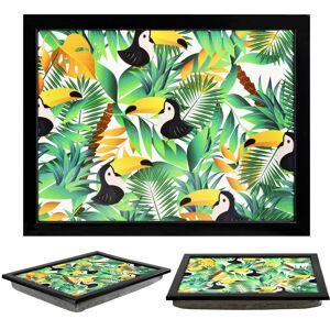 (Tropical) GEEZY Large Wooden Bean Bag Cushioned Lap Tray - 44 x 34cm (Tropical) GEEZY Large Wooden Bean Bag Cushioned Lap Tray - 44 x 34cm