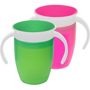 Munchkin Miracle 360 Trainer Cup Pink/Green 7 Ounce 2 Count Munchkin Miracle 360 Trainer Cup Pink/Green 7 Ounce 2 Count