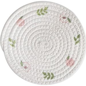 Unbranded (Plate Mat Peach 18cm) Cotton Rope Placemat Spring Flowers Farmhouse Rustic Wo Unbranded (Plate Mat Peach 18cm) Cotton Rope Placemat Spring Flowers Farmhouse Rustic Wo