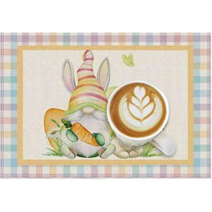 Unbranded (4) Easter Bunny Placemat,Kitchen Table Mats Linen Bunny Flowers Easter Placem Unbranded (4) Easter Bunny Placemat,Kitchen Table Mats Linen Bunny Flowers Easter Placem