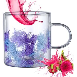 Unbranded (Blue Purple) Clear Insulated Coffee Mug,350ml Heatproof Glass Thick Espresso Cu Unbranded (Blue Purple) Clear Insulated Coffee Mug,350ml Heatproof Glass Thick Espresso Cu